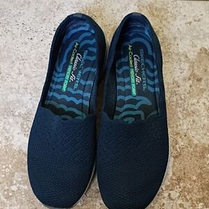 Skechers Dark Blue Knit Slip-Ons